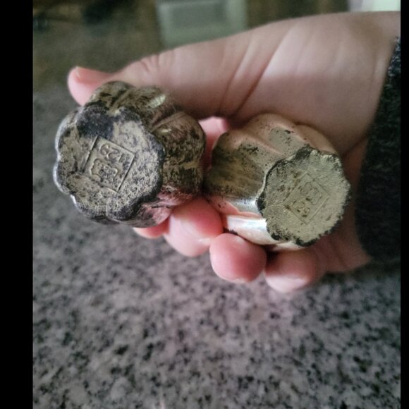 Antique Salt and Pepper Shakers WB Mfg Co Silver Shakers - Picture 2 of 2